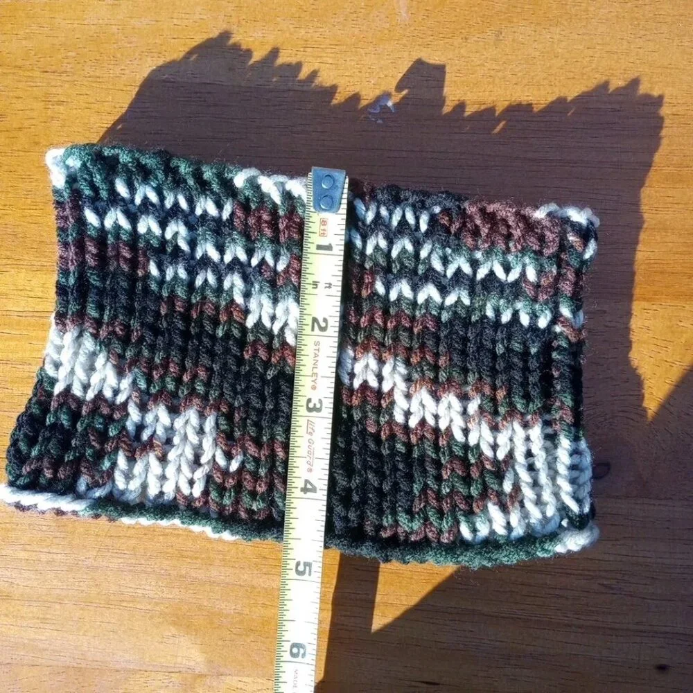 Men's Handmade Headband Circlet Bandeau Camo Black Brown Rib Knit USA Womens M/L - Picture 10 of 10